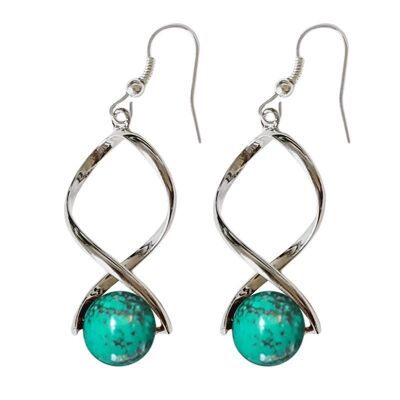 Boucles d'Oreilles Turquoise (reconstituée) Billes 10 mm