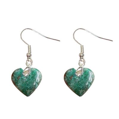 Fuschite Earrings with Heart Marcasite Inclusions
