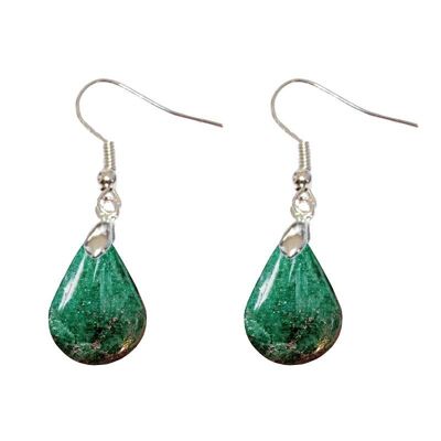 Fuschite Earrings with Drop Marcasite Inclusions