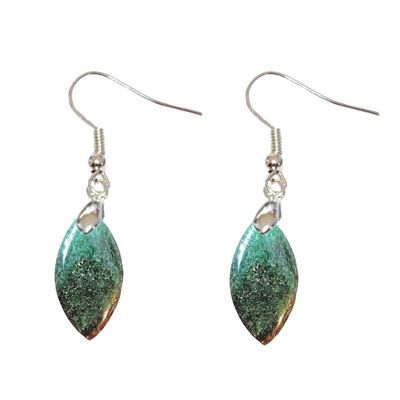 Fuchsite Earrings with Marquise Marcasite Inclusions