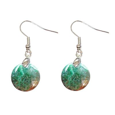 Fuchsite Earrings with Round Marcasite Inclusions