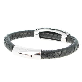 Bracelet en acier inoxydable & Cuir Harley-Davidson Longueur 18 cm - 7.08'' 2