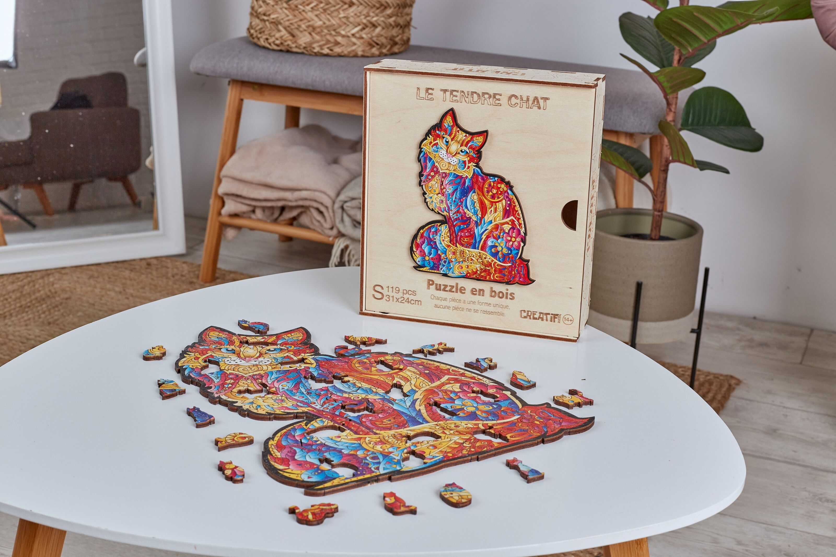 Le tendre chat - puzzle en bois, puzzle