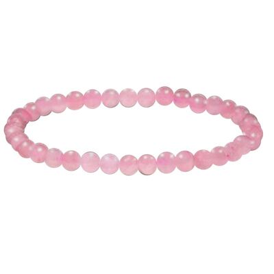 Bracciale Perle Quarzo Rosa 4 mm