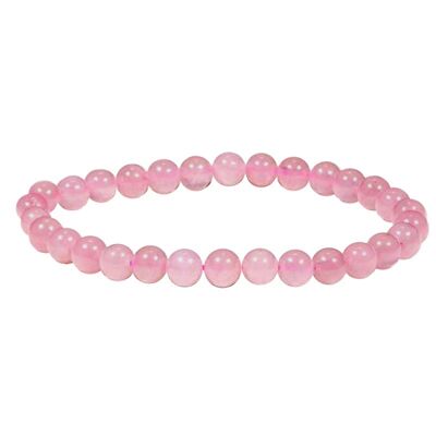 Bracciale Perle Quarzo Rosa 6 mm