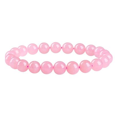 Bracciale Quarzo Rosa EXTRA Perline 8 mm