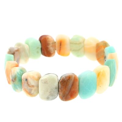 Bracelet Amazonite Plaquettes Facettées 10 x 15 mm