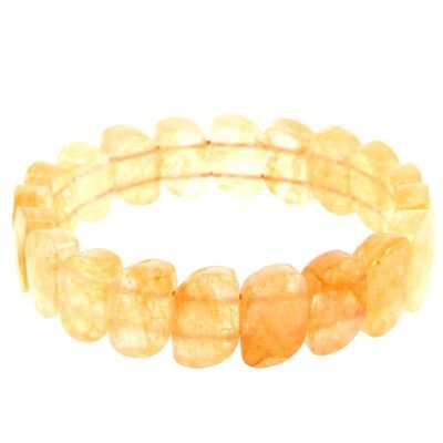 Bracelet Citrine Naturelle Plaquettes Facettées 10 x 15 mm