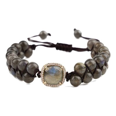 Bracelet Labradorite Braided Beads 6 mm EXTRA