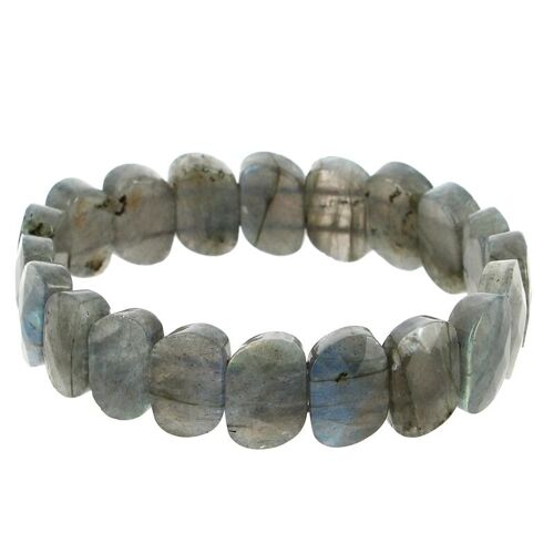 Bracelet Labradorite Plaquettes Facettées 10 x 15 mm