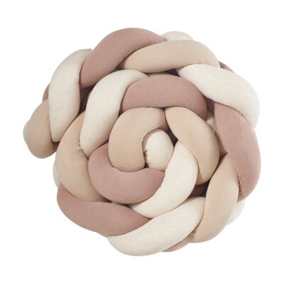 Bed snake braided knit trio dusky pink beige natural
