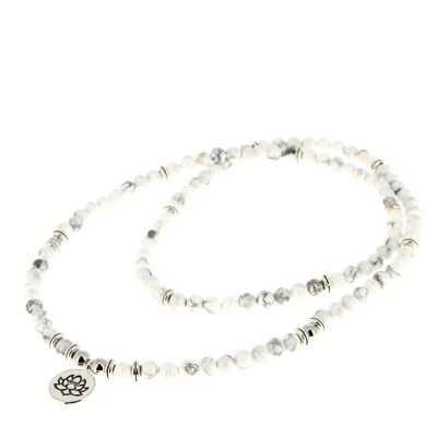 Collier Mala Howlite 108 perles 6 mm