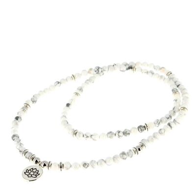 Mala Howlith Halskette 108 Perlen 6 mm