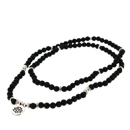 Collier Mala Pierre de Lave 108 perles 6 mm