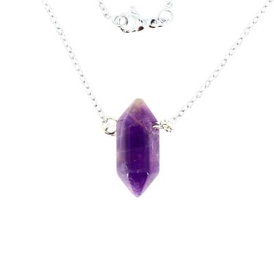 Amethyst Bitterminated Point Necklace