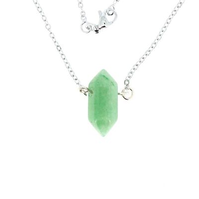 Collier Pointe Biterminée Aventurine Verte