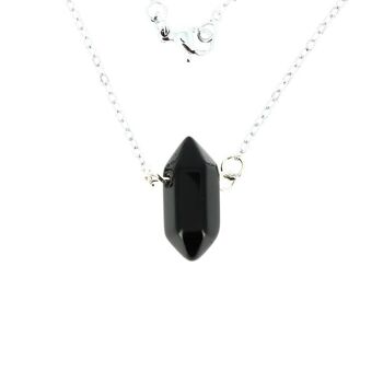 Collier Pointe Biterminée Onyx Noir