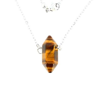 Tiger's Eye Bi-terminated Point Necklace