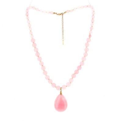 Collana Quarzo Rosa EXTRA Perle 6 e 8 mm