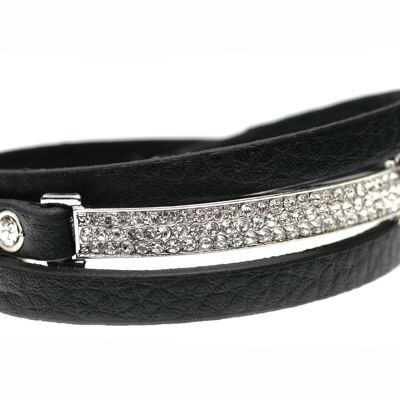 Bracelet Balance noir / rhodium
