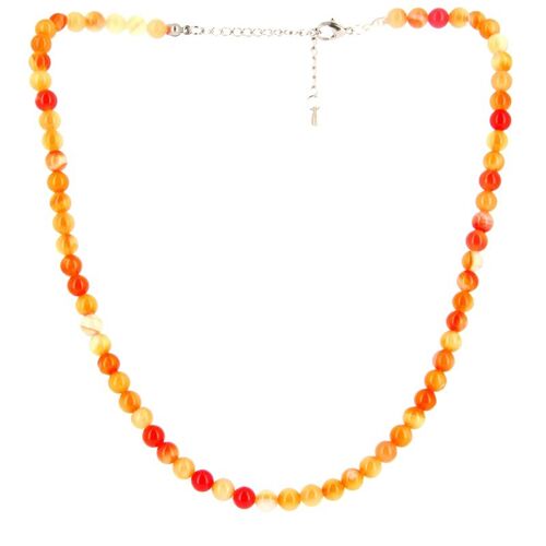 Collier Cornaline Billes 6 mm