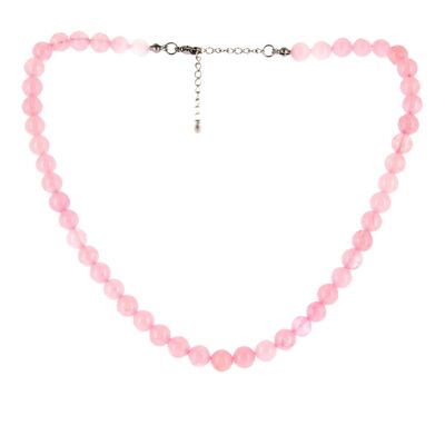 8mm Beads Rose Quartz Necklace