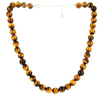 Collana con occhio di tigre con perline da 10 mm