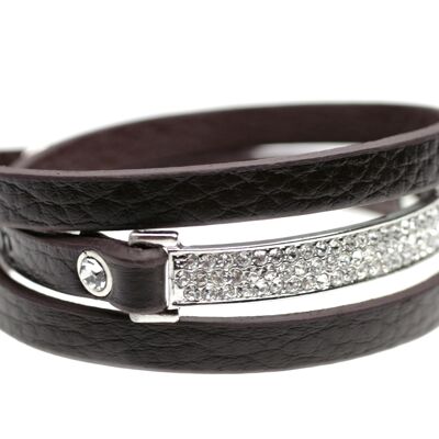 Bracelet Balance marron / rhodium