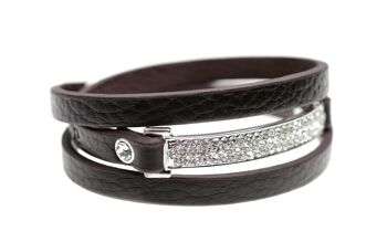 Bracelet Balance marron / rhodium