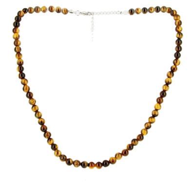 6mm Perlen Tigerauge Halskette