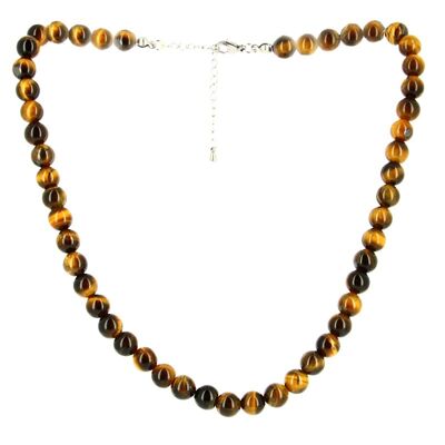 8mm Beads Tiger Eye Necklace