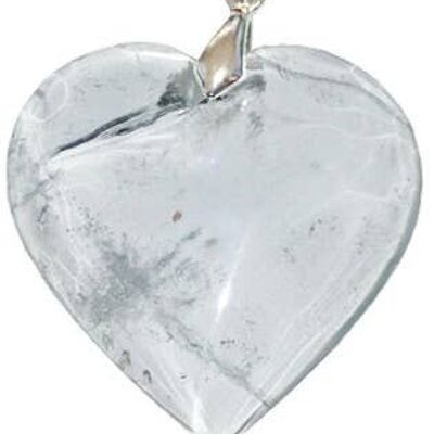 Pendente in cristallo di rocca a forma di cuore