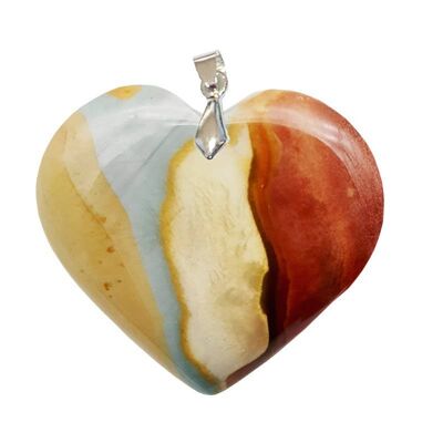 Polychrome Jasper (Printed) Heart Pendant
