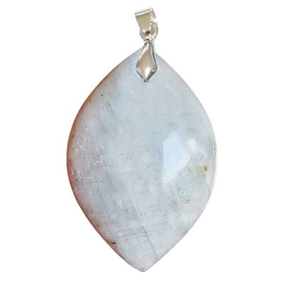 Pearly White Labradorite Pendant from Madagascar Marquise