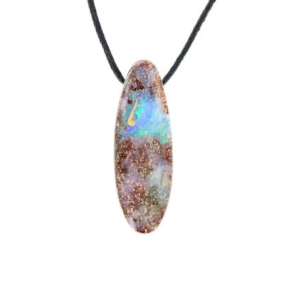Pendentif Opale Boulder d'Australie 32 x 10 mm