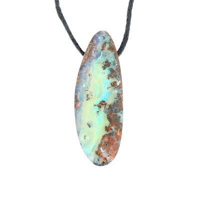Australian Boulder Opal pendant 36 x 13 mm
