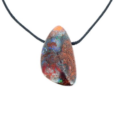 Australian Boulder Opal Pendant on Matrix 28 x 16 mm