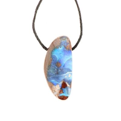Australian Boulder Opal Pendant on Matrix 27 x 13 mm