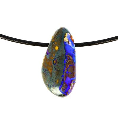 Australian Boulder Opal Pendant on Matrix 27 x 14 mm