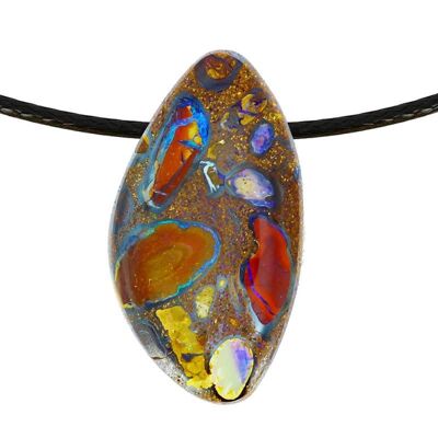 Australian Boulder Opal Pendant on Matrix 38 x 21 mm