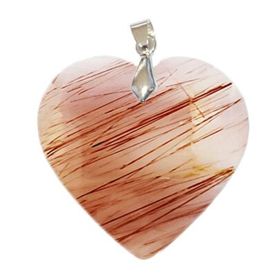 Quartz Pendant with Heart Rutile Inclusions