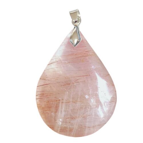 Pendentif Quartz à Inclusions de Rutile Goutte