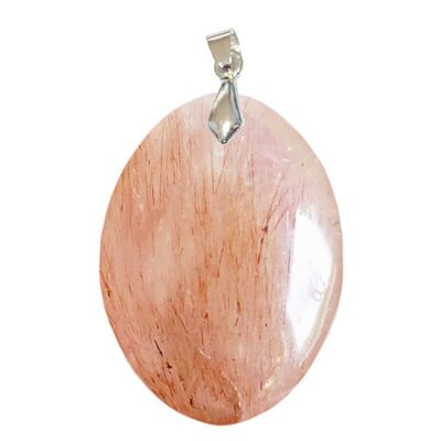 Quartz Pendant with Oval Rutile Inclusions