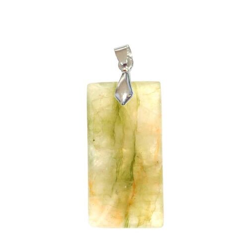 Pendentif Quartz Vert Rectangle Fin