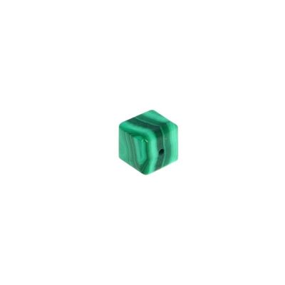Colgante Cubo EXTRA de Malaquita Genuina 1 x 1 cm
