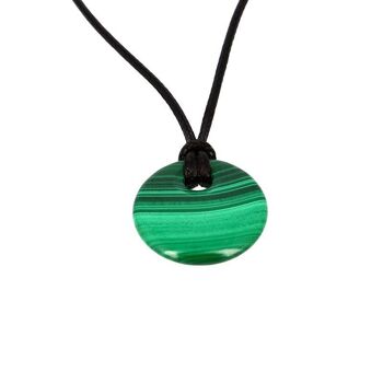 Pendentif Véritable Malachite EXTRA Ronde 3 cm 1