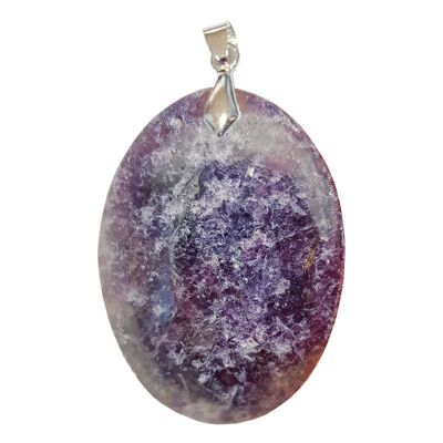 Pendentifs  lépidolite de Madagascar Ovale