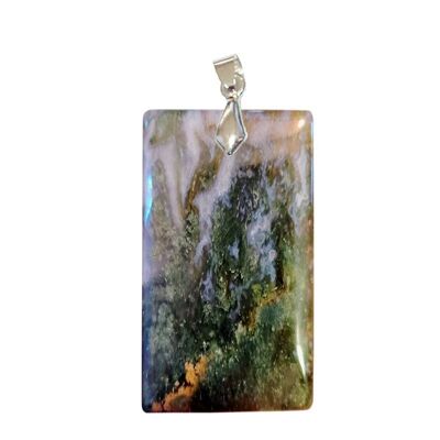 Madagascar Moss Agate Rectangle Pendants