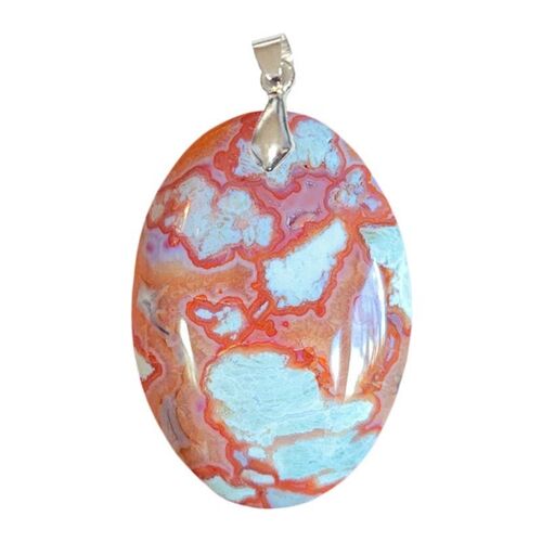 Pendentifs Agate Rouge Ovale