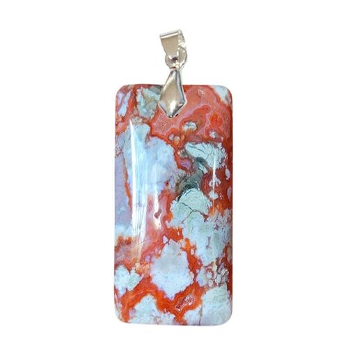 Pendentifs Agate Rouge Rectangle Fin